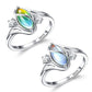 💍1+1 gratis✨Geometryczny owalny pierścionek z kamieniem księżycowym i cyrkoniami🌙