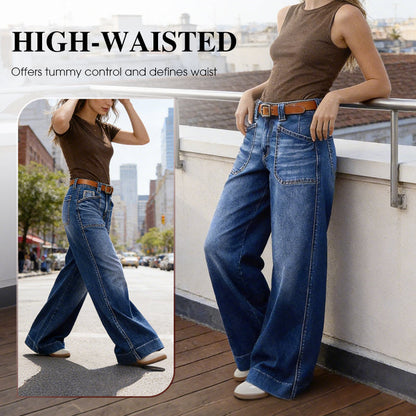 💥Women's High-Waist Wide-Leg Jeans