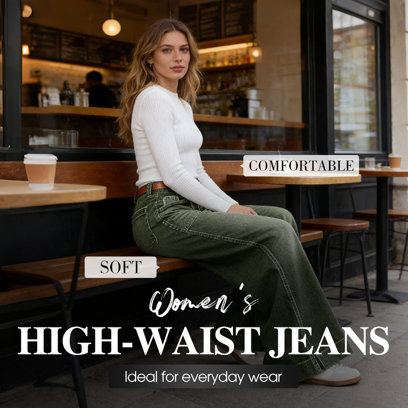 💥Women's High-Waist Wide-Leg Jeans