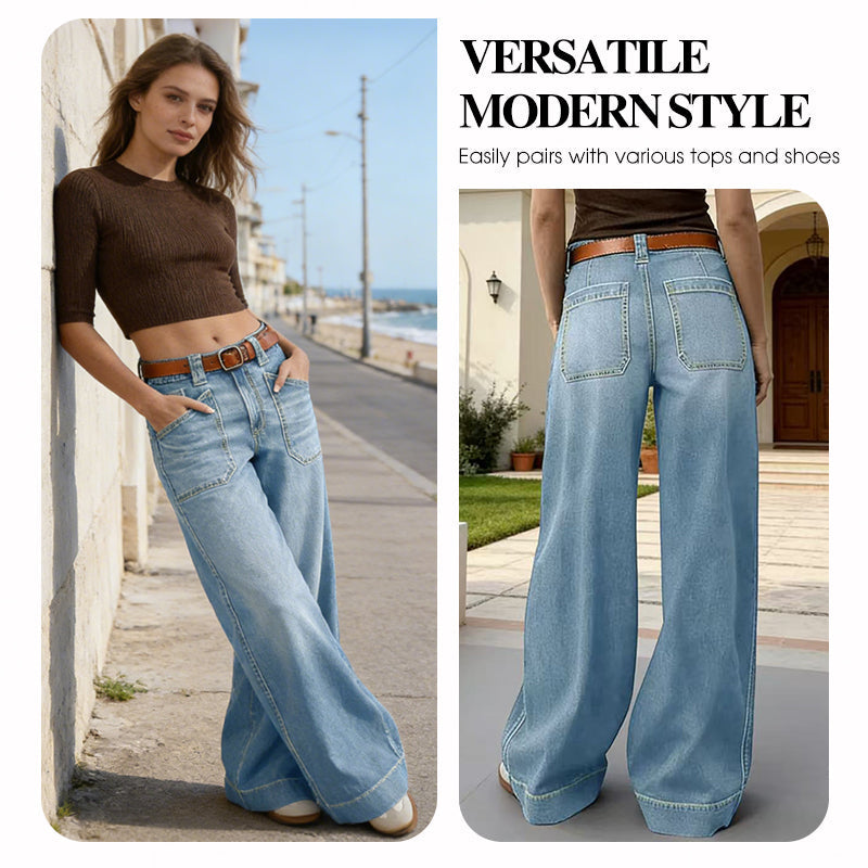 💥Women's High-Waist Wide-Leg Jeans