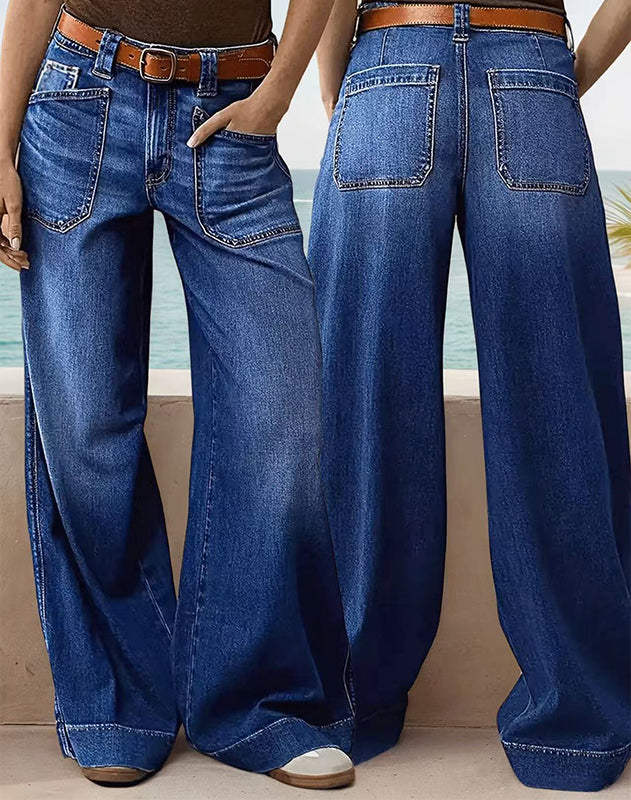 💥Women's High-Waist Wide-Leg Jeans