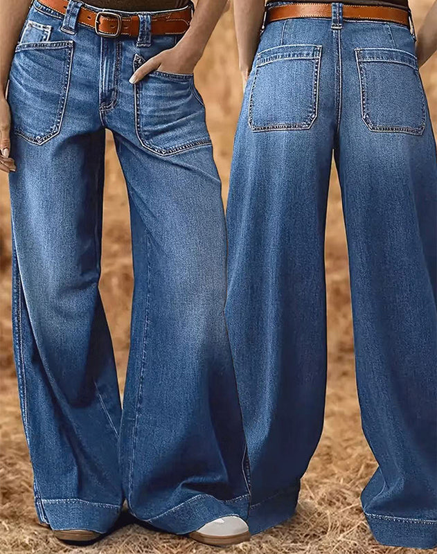 💥Women's High-Waist Wide-Leg Jeans