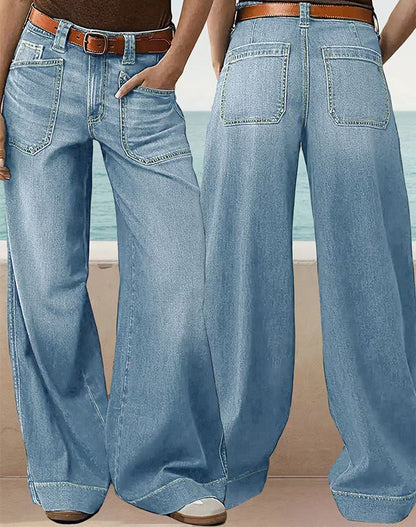 💥Women's High-Waist Wide-Leg Jeans
