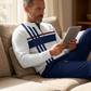 🎉 50% REDUCERE ACUM! 👖Set pulover și pantaloni cu imprimeu grafic pentru bărbați