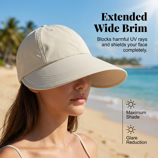 🌞Дамска шапка с широка периферия за защита от слънцето🧢