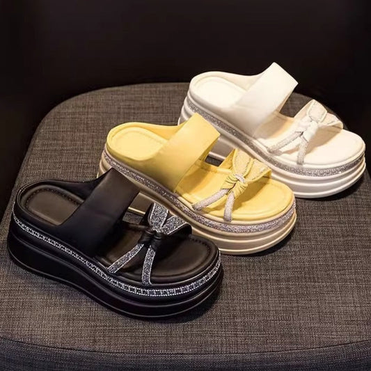 💎Дамски сандали с дебела платформа и кристали👡