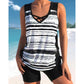 🩱 Tankini damă 2 piese cu imprimeu, costum de baie confortabil