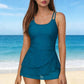 🌞👙Double Strap Ruched Skirted Swimsuit 🏖️🏊‍♀️