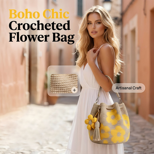 👜✨ Geantă Tip Găleată Croșetată pentru Femei – Stil Boho Chic și Eleganță Naturală! 🌸☀️