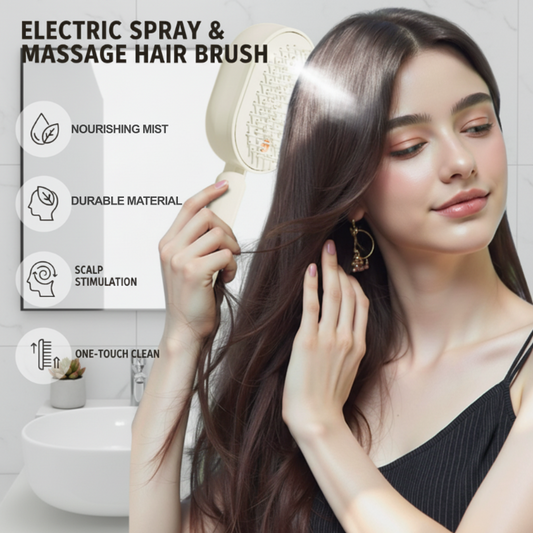 💆‍♀️ Masează și hrănește scalpul – Perie electrică de păr cu pulverizare și masaj💧✨
