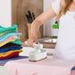 👕 💨 Mini żelazko parowe idealne w podróży – z możliwością obrotu o 90°, z płytkami ceramiczno-tytanowymi, idealne do podróży i szybkiego prasowania 🧳