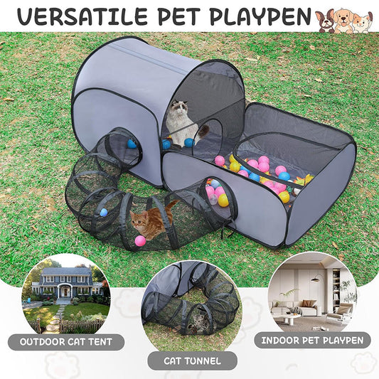 🐱🏠Cușcă multifuncțională pentru pisici, prevăzută cu gard – ventilată, lavabilă și pliabilă 🐾✨