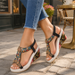 👡Sandale cu toc pană vintage boeme pentru femei