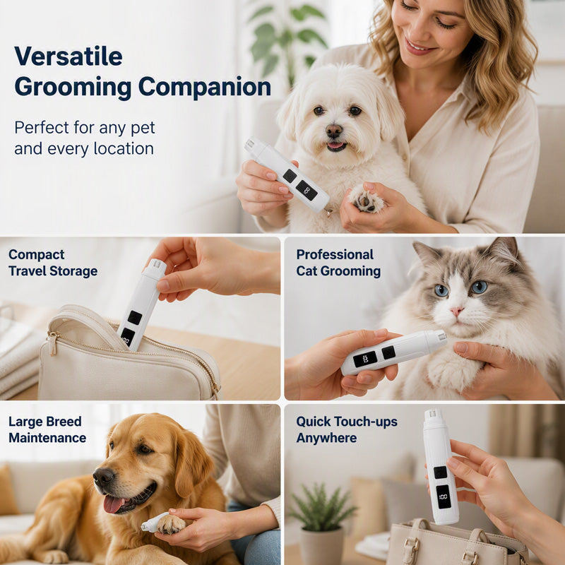 🥳2026 HOT SALE🥳💞50K+ SOLD!🐶Electric Pet Nail Grinder – Whisper‑quiet, 3‑step gentle grinding. LED power display & USB‑C rechargeable – stress‑free grooming for dogs & cats! 🛡️✨