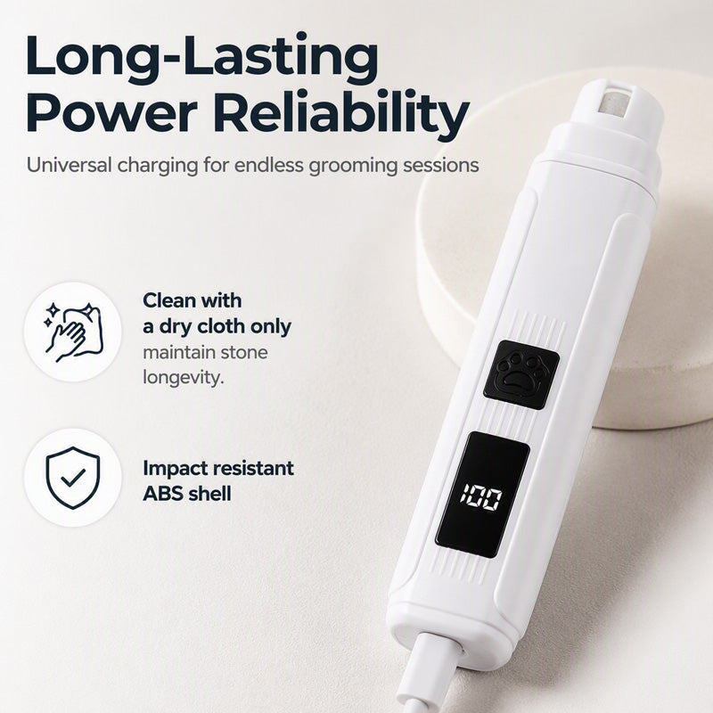 🥳2026 HOT SALE🥳💞50K+ SOLD!🐶Electric Pet Nail Grinder – Whisper‑quiet, 3‑step gentle grinding. LED power display & USB‑C rechargeable – stress‑free grooming for dogs & cats! 🛡️✨