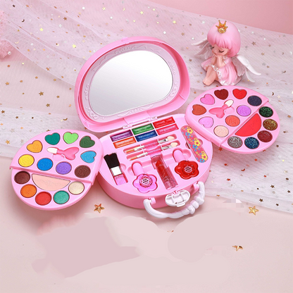 💄Set de jucării de machiaj lavabile pentru copii, cu geantă de mână roz portabilă inclusă