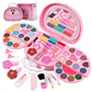 💄Set de jucării de machiaj lavabile pentru copii, cu geantă de mână roz portabilă inclusă