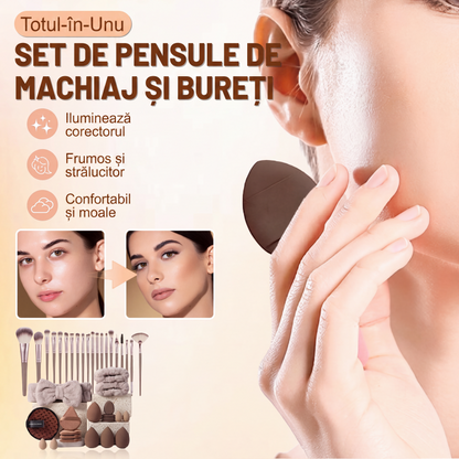 🥰 Set multifuncțional de pensule și bureți de machiaj 💋