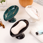 🧼🍃Ceramiczna mydelniczka w kształcie liścia z samoodprowadzaniem wody – Utrzymuje mydło suche🏠