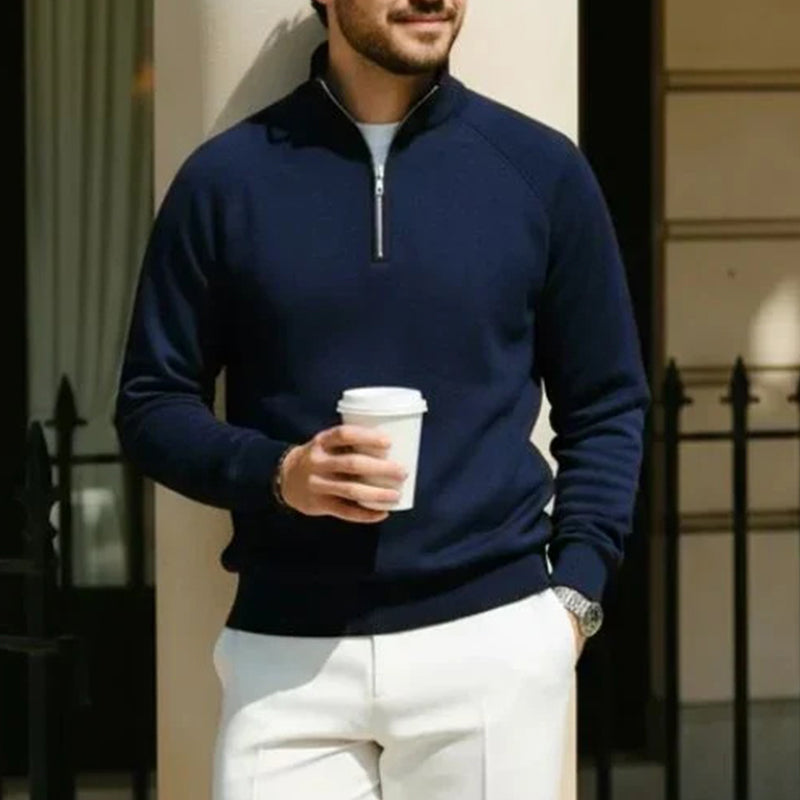 ✨ Men's Corduroy Quarter-Zip Pullover Sweatshirt | Casual Stand Collar Long Sleeve Top🔥