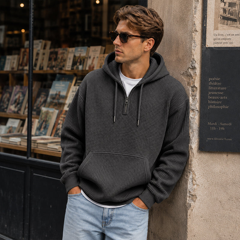 ✨Men's Knit Quarter-Zip Hoodie Sweatshirt