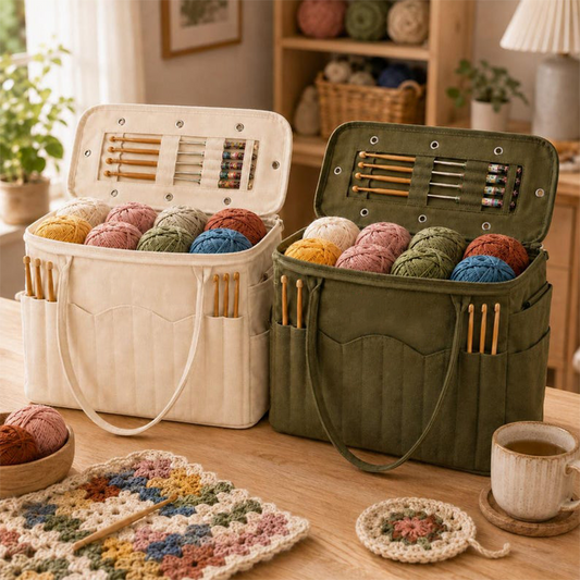🧶Płócienna torba do przechowywania włóczki z wycięciami w kształcie serca💞