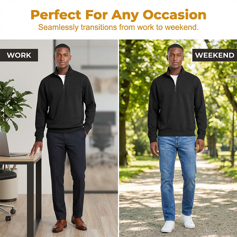 🔥 Premium Quarter-Zip Pullover – Smart Comfort Meets Effortless Autumn Style