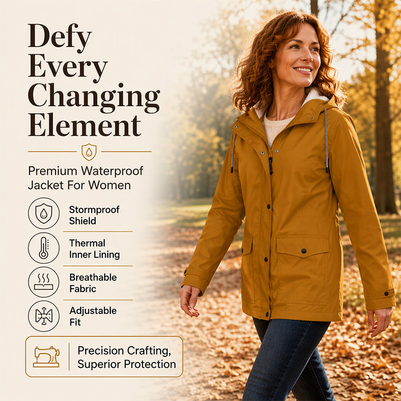 💦Women's Plush-Lined Windproof Hooded Jacket