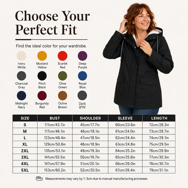 💦Women's Plush-Lined Windproof Hooded Jacket