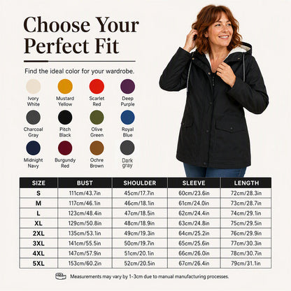 💦Women's Plush-Lined Windproof Hooded Jacket