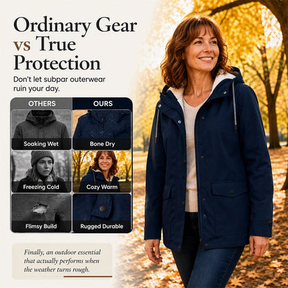 💦Women's Plush-Lined Windproof Hooded Jacket