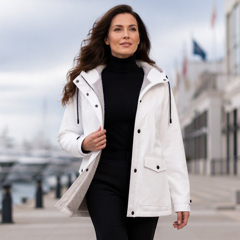 💦Women's Plush-Lined Windproof Hooded Jacket