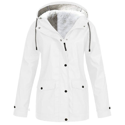 💦Women's Plush-Lined Windproof Hooded Jacket