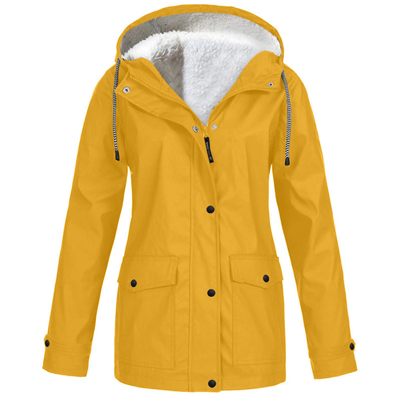 💦Women's Plush-Lined Windproof Hooded Jacket