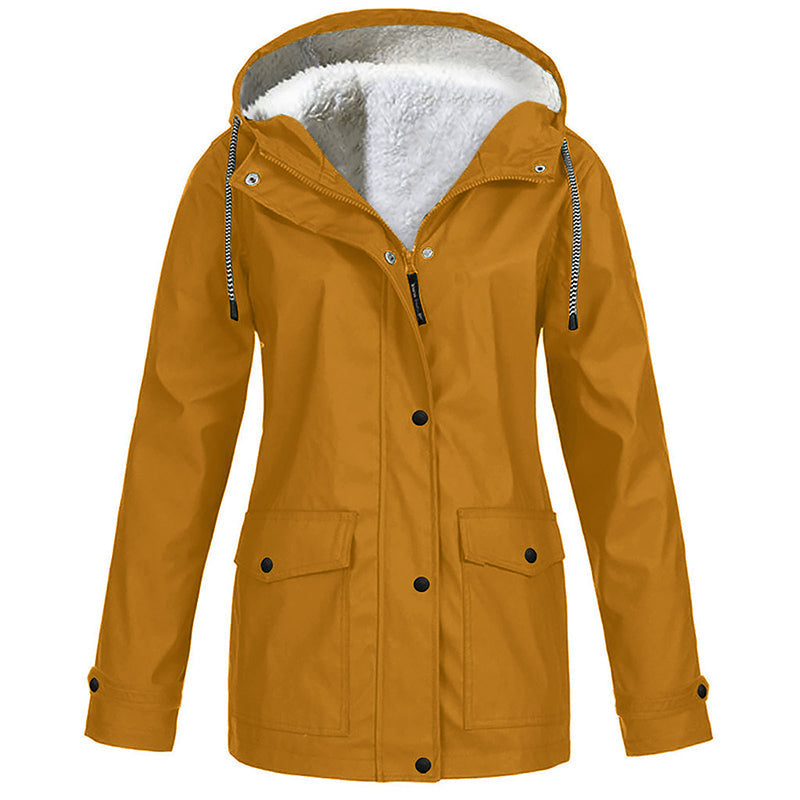 💦Women's Plush-Lined Windproof Hooded Jacket