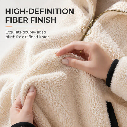 🧥 Soft Plush Zip-Up Cardigan – Cozy Full-Zip Layer for Effortless Cool-Weather Style