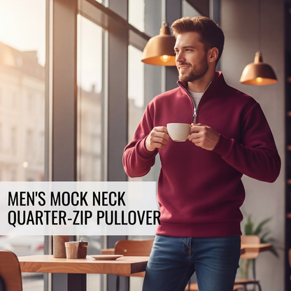 🍂 Men's Thermal Lined Stand-Up Collar Quarter-Zip Pullover