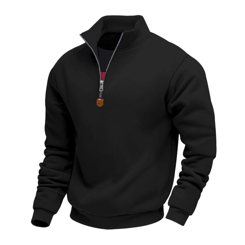 🍂 Men's Thermal Lined Stand-Up Collar Quarter-Zip Pullover