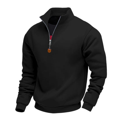 🍂 Men's Thermal Lined Stand-Up Collar Quarter-Zip Pullover