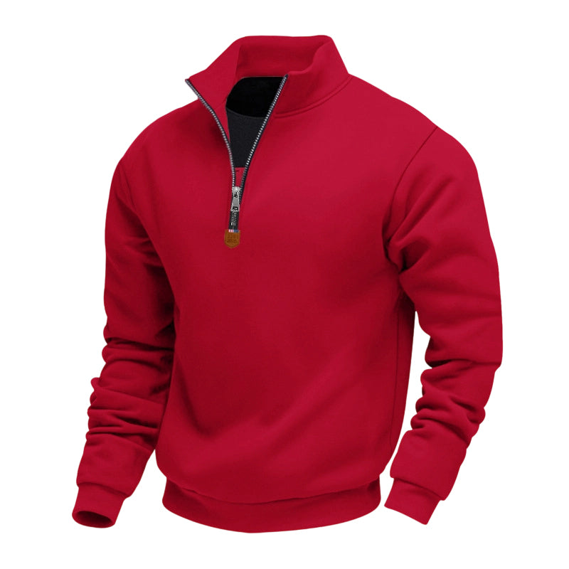 🍂 Men's Thermal Lined Stand-Up Collar Quarter-Zip Pullover