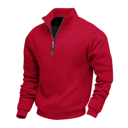 🍂 Men's Thermal Lined Stand-Up Collar Quarter-Zip Pullover