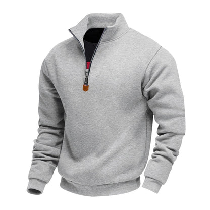 🍂 Men's Thermal Lined Stand-Up Collar Quarter-Zip Pullover