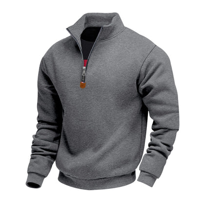 🍂 Men's Thermal Lined Stand-Up Collar Quarter-Zip Pullover