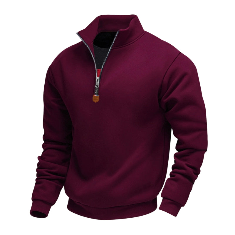 🍂 Men's Thermal Lined Stand-Up Collar Quarter-Zip Pullover
