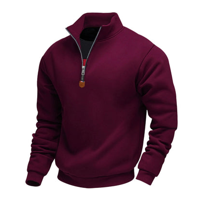 🍂 Men's Thermal Lined Stand-Up Collar Quarter-Zip Pullover