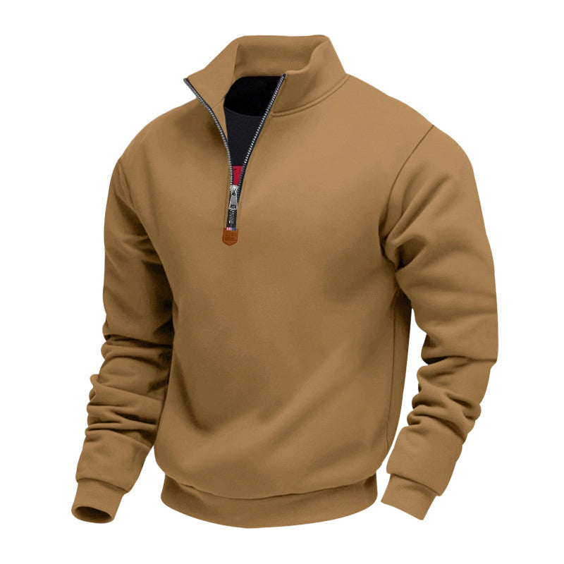 🍂 Men's Thermal Lined Stand-Up Collar Quarter-Zip Pullover