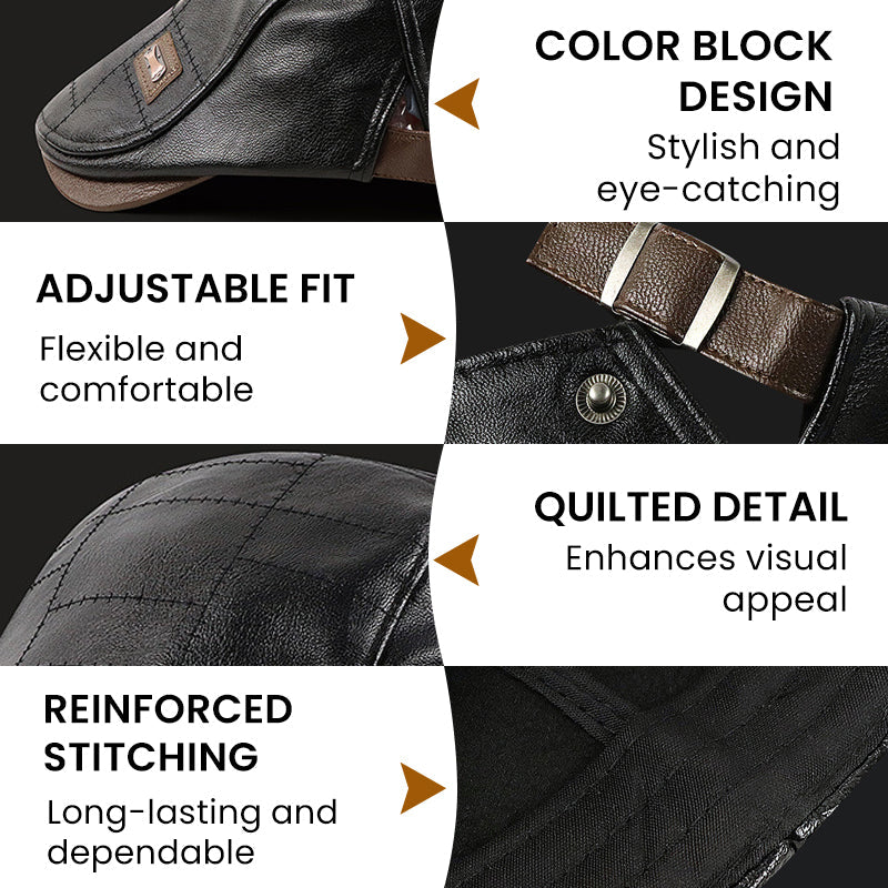 💥Hot Sale 50% OFF🧢 Men’s Leather Baseball Cap – Premium PU leather and a classic fit