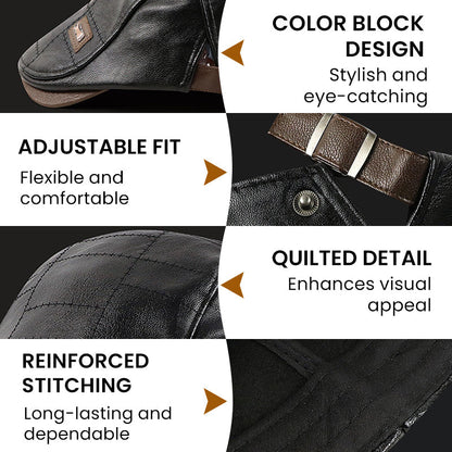 💥Hot Sale 50% OFF🧢 Men’s Leather Baseball Cap – Premium PU leather and a classic fit