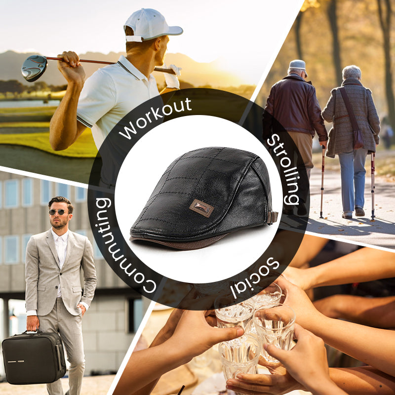💥Hot Sale 50% OFF🧢 Men’s Leather Baseball Cap – Premium PU leather and a classic fit