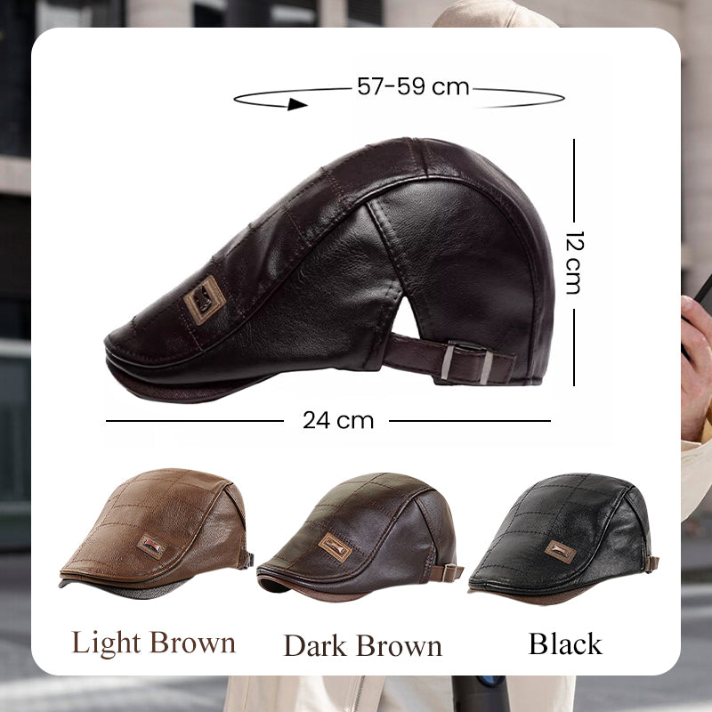 💥Hot Sale 50% OFF🧢 Men’s Leather Baseball Cap – Premium PU leather and a classic fit